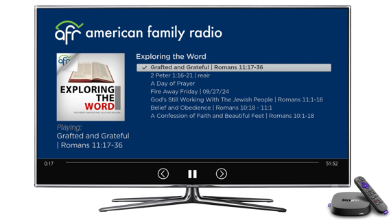 AFR App on Roku